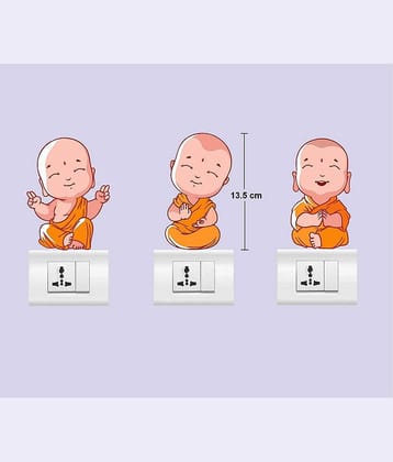 Asmi Collection Buddha Kids for Light Switches Funny Sticker ( 8 x 14 cms )