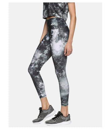 Aesthetic Nation Black Polyester Lycra Printed Tights - Single - S