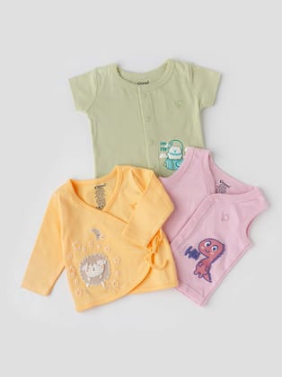 Super Comfy Jhabla Combo for Justborn - 3PCS-TINY BABY