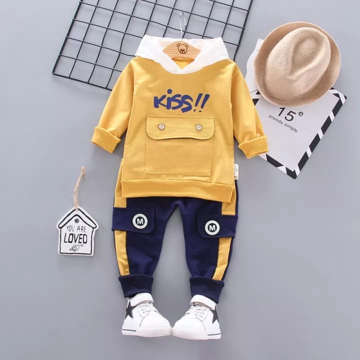 Kids Imported Winter Printed Top Bottom Combo Dress for Boys & Girls-0-1 Year