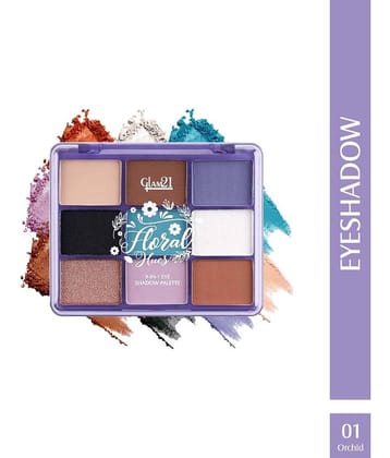 Glam21 Floral Hues Eyeshadow Palette SmudgeProof Super Pigented Matte & Shimmers 7.2g Orchid-01