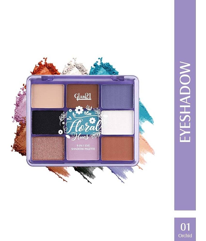 Glam21 Floral Hues Eyeshadow Palette SmudgeProof Super Pigented Matte & Shimmers 7.2g Orchid-01