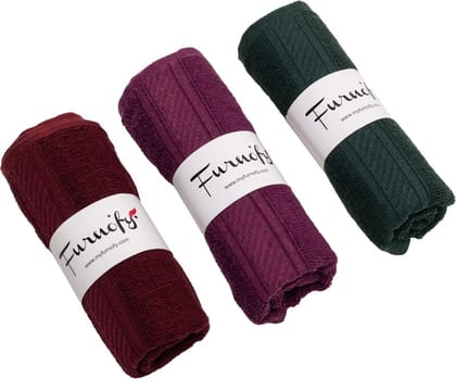 Furnofy Cotton 450 GSM Hand Towel Set Merun, Magenta, Green (Pack Of 3) Furnofy Cotton 450 GSM Hand Towel Set Merun, Magenta, Green (Pack Of 3)