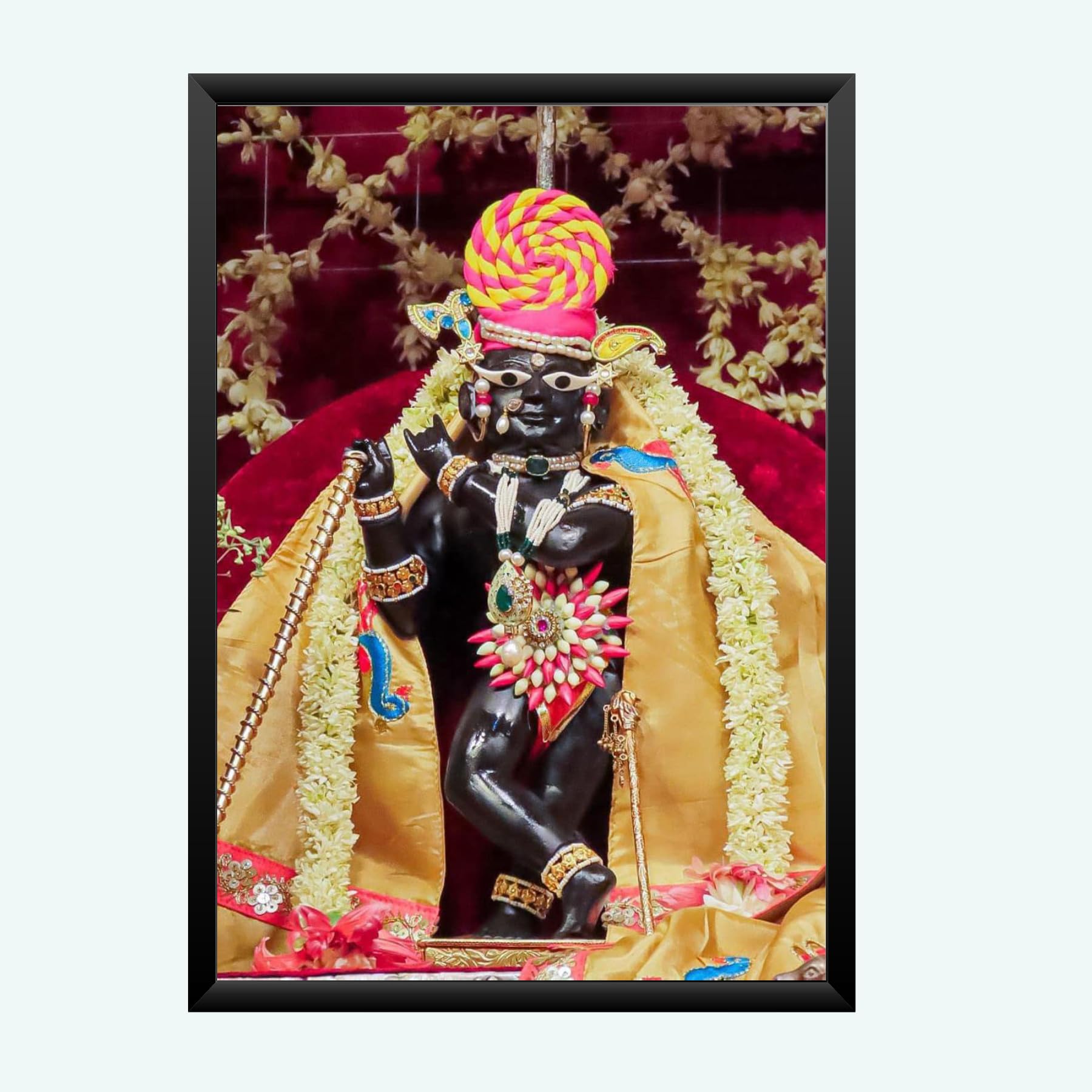 NOKKES Radha Raman ji Vrindavan Radha Raman Thakur Ji Photo Frames Religious Photo frame 5X7 Inch Photo Frame_QWW63