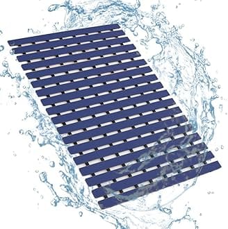Eurotex Anti Slip Shower Mat for Bath, Kitchen, Pool and Wet Area, Skid Proof (PVC, 43x61 cm, Blue)