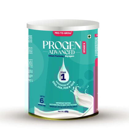 Progen Advanced Stage 1 Infant Formula | Best Baby Milk Powder with DHA, ARA & Prebiotics (400g)