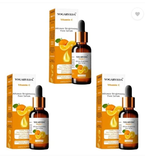 YOGARVEDA Vitamin C Advance Brightening Face Serum | Cruelty-Free & Paraben-Free  (Pack of 3, 30 ml)