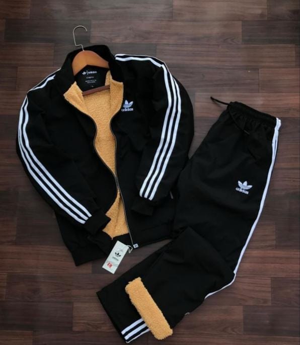 ADIDAS Premium Quality Artical Tracksuit Black (Size - XL)