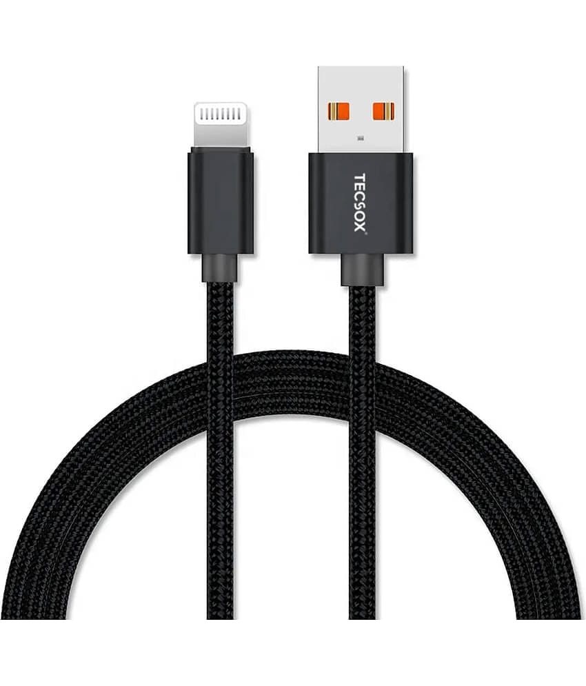 Tecsox Black 5 A Lightning Cable 1 Meter