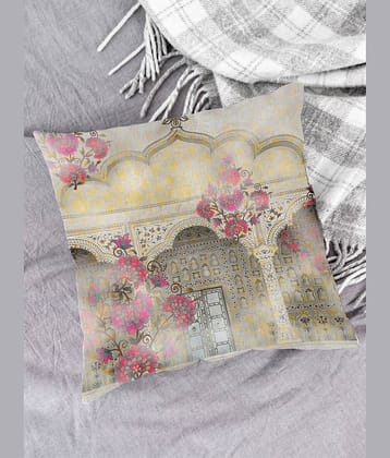 Houzzcode - Water Repellent White Polyester Pillow Covers 40x40x3 ( Pack of 1 )