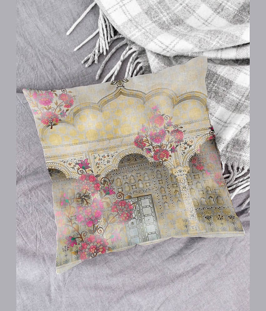 Houzzcode - Water Repellent White Polyester Pillow Covers 40x40x3 ( Pack of 1 )