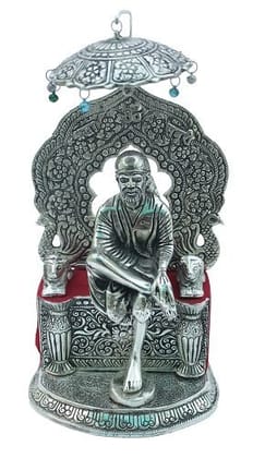 DreamKraft Metal Sai Baba Showpiece, Standard, Silver, 1 Piece