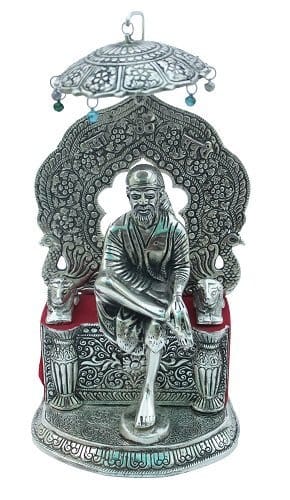 DreamKraft Metal Sai Baba Showpiece, Standard, Silver, 1 Piece