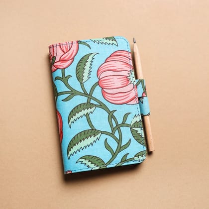 Sukriti Handmade Classic Notebook (Small, Floral Print) | 140 Unruled Pages | Includes Pencil