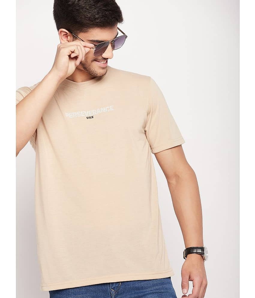 UBX Pack of 1 Cotton Blend Regular Fit Men's T-Shirt ( Beige )