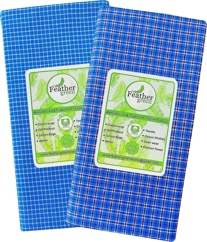 Feather Green Multi Lungi