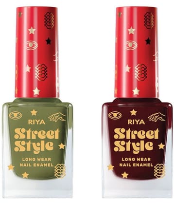 Street Style Multi Glossy Nail Polish ( Pack of 2 )