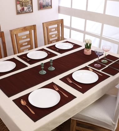 Bamboo Dining Mats - Brown (Set of 13)