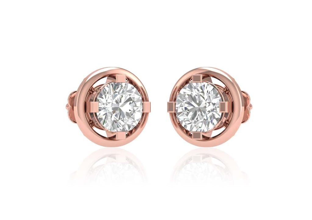 Gold Aureole Round Ear Studs