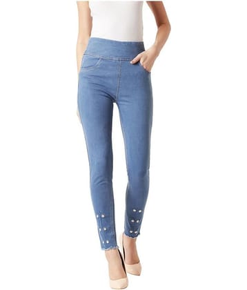 Miss Chase Cotton Jeggings - Blue