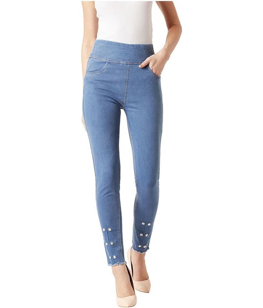 Miss Chase Cotton Jeggings - Blue