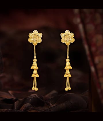 LUV FASHION Golden Danglers Earrings ( Pack of 1 )