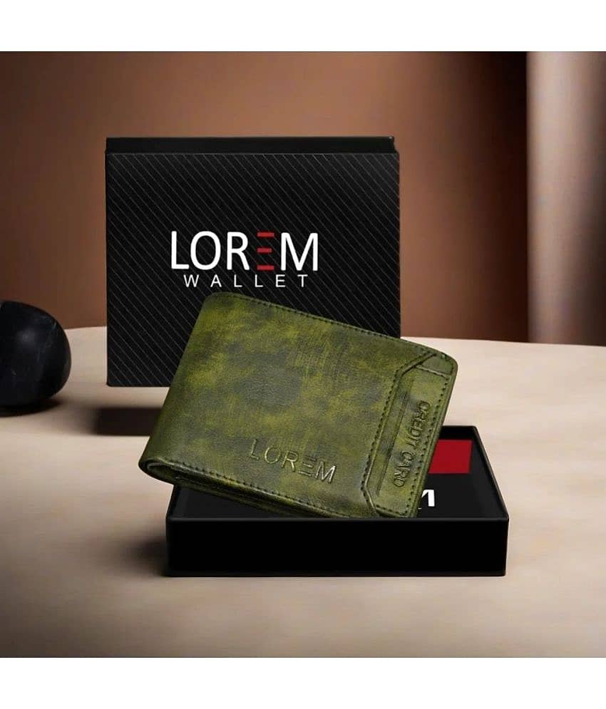 Lorem Green Faux Leather Men's Two Fold Wallet ( Pack of 1 )