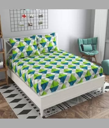 Decent Home Cotton 1 Double Queen Bedsheet with 2 Pillow Covers ( Multicolor )