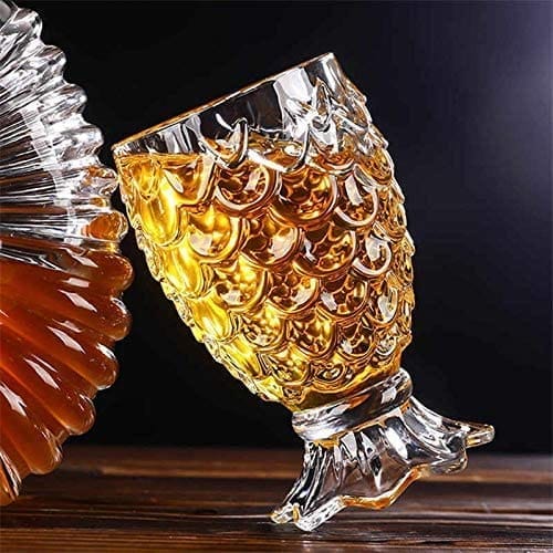 Crystal Clear Pineapple Shaped Juice Glasses | 180 ML | Creative Drinking Glass Suitable for Cocktail, Mocktail, Juice, Falooda, Soda, Mojito |