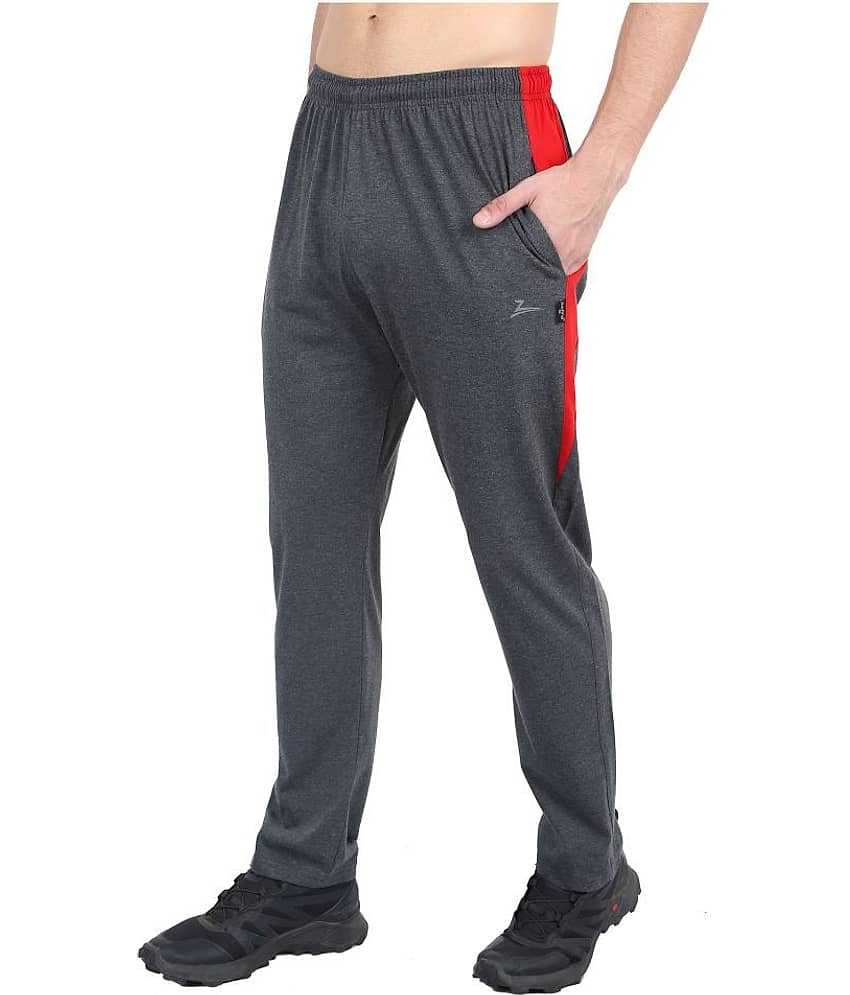 Zeffit - Charcoal Cotton Blend Men's Sports Trackpants ( Pack of 1 )