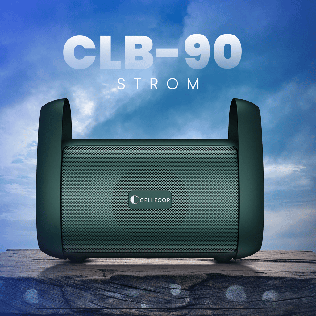Cellecor CLB-90 STROM | 10 Hr Playtime | BT-v5.3 | 2600mAH | Water Resistant 10 W Bluetooth Speaker-green