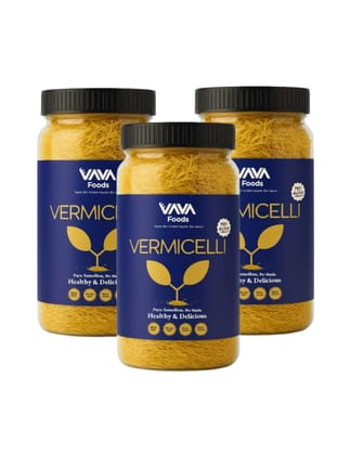 VAVA Foods Pure Semolina Vermicelli, 400g | Healthy, Nutrient-Rich & No Maida, Pack Of 3