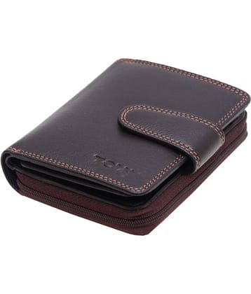 Tough Leather Brown Women's Bi Fold Wallet ( Pack of 1 )
