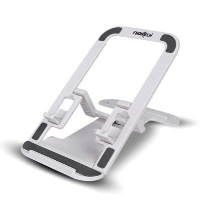 Frontech Mobile Phone Stand Holder, 4-Level Adjustable, Durable ABS Design with Rubber Pads, Foldable Desktop Phone Mount,( CCH-0013 )