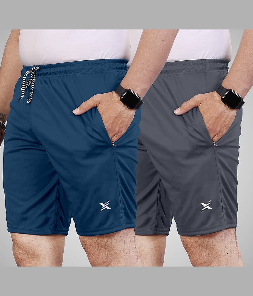 FTX Dark Grey Lycra Men's Shorts ( Pack of 2 )