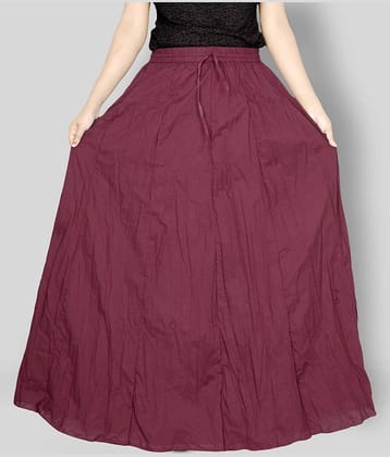 Sttoffa - Maroon Cotton Women's Broomstick Skirt ( Pack of 1 )