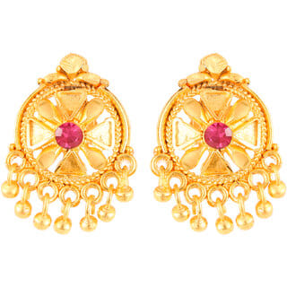 Mini Shimmering Beautiful Gold Plated Screw back studs CZ Earring for Women and Girls