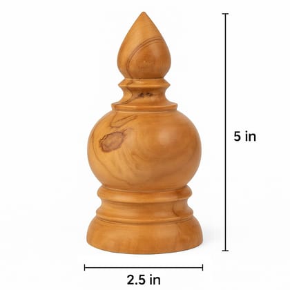Unpolished � Wooden Pooja Kalash � 5 Inch Height � 2.5 Inch Base � Handcrafted Natural Wood Kalasam for Mandir Decoration, Home Temple & Festival Use � ???? ???/??? ???/????? ??? � Traditional