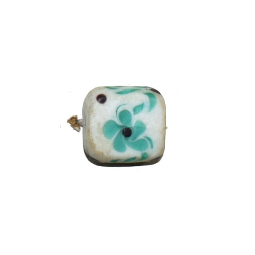 Beadwaala Handmade Fancy Lampwork Glass Beads For Jewelry Making. (Flat Square) SFL-172-Per Packet 25 Pcs / 15X8 MM
