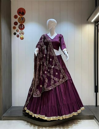 Pure reyon cotton full flare chaniya blouse