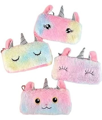 Freedy Pack of 1 Unicorn Soft Plush Fabric Further Pencil Storage Case Pouch- Kids School Supply Organizer Students Stationery Pouch for Girls, Assorted Design unicorn Art Polyester Pencil Box  (Set of 1, Multicolor)