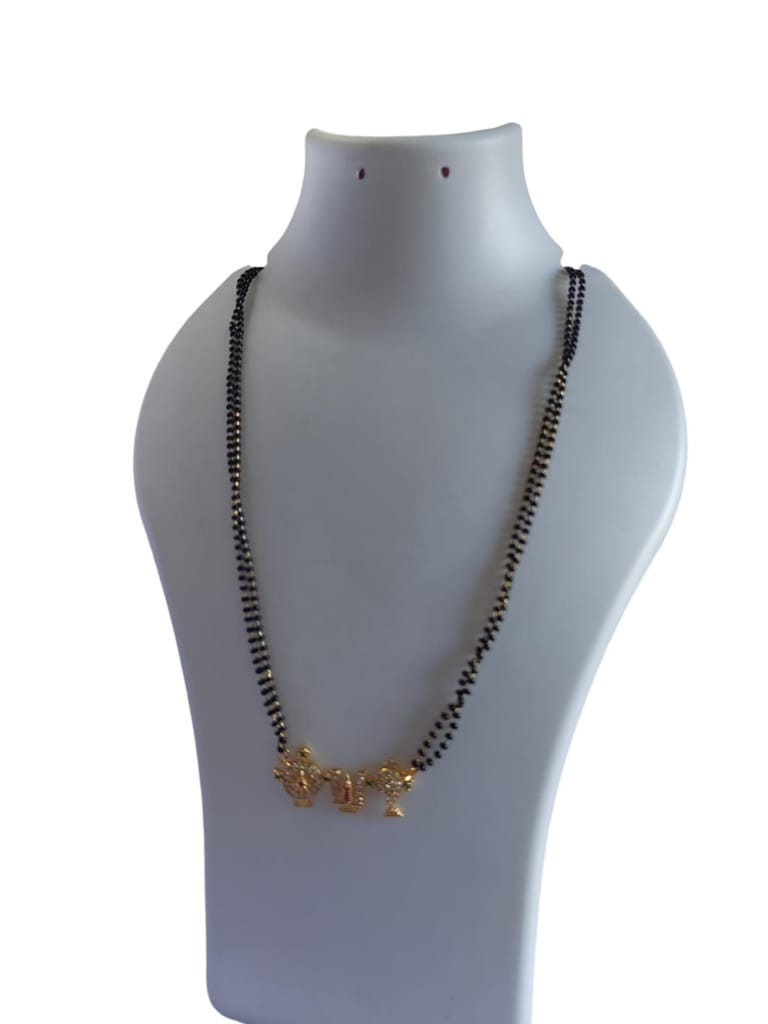 Black Beads Mangalsutra with Gold Plated Pendant for Women