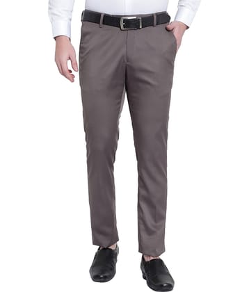 SREY - Grey Polycotton Slim - Fit Men's Trousers ( Pack of 1 )