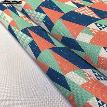 ArtzFolio Blue Orange Green Triangles Bolster Cover Booster Cases | Concealed Zipper Opening-Bolster Cover; Poly Cotton / 16inch Width x 6" Diameter; SINGLE; No Filler