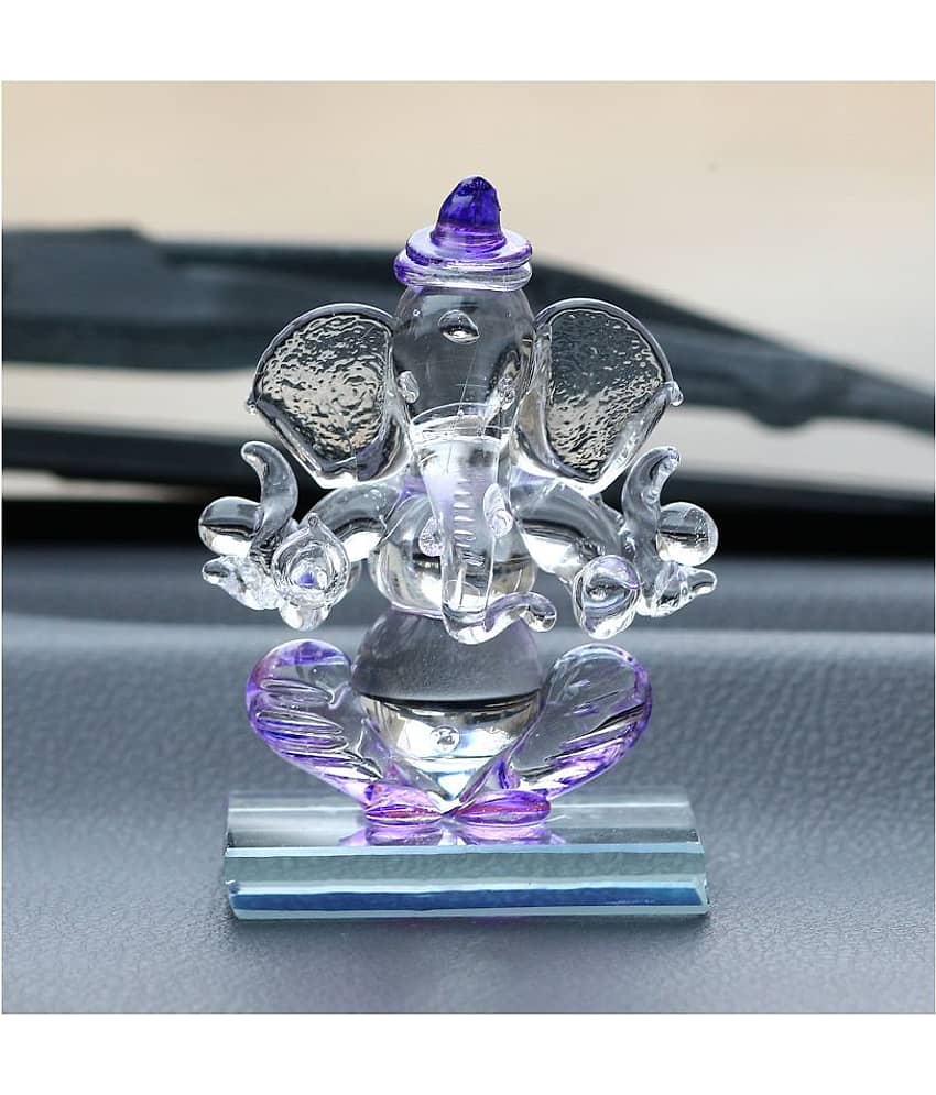 eCraftIndia Showpiece Crystal Ganesha Idol 6 x 4 cms Pack of 1