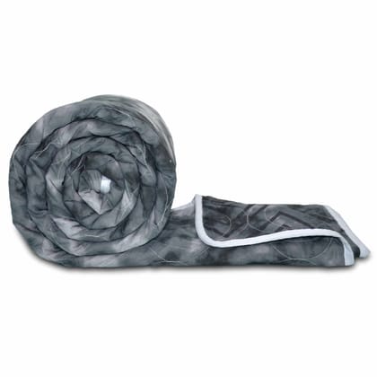 Chevron Abstract Cambric AC Quilt Comforter for Single Bed-Single / Grey / CM-1195-SC