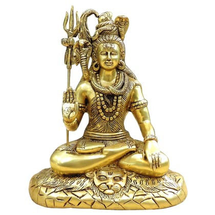 Handcrafted Brass Shiva Murti | Living Room Decor, Height : 10.5 Inch (BSMAS947 G)