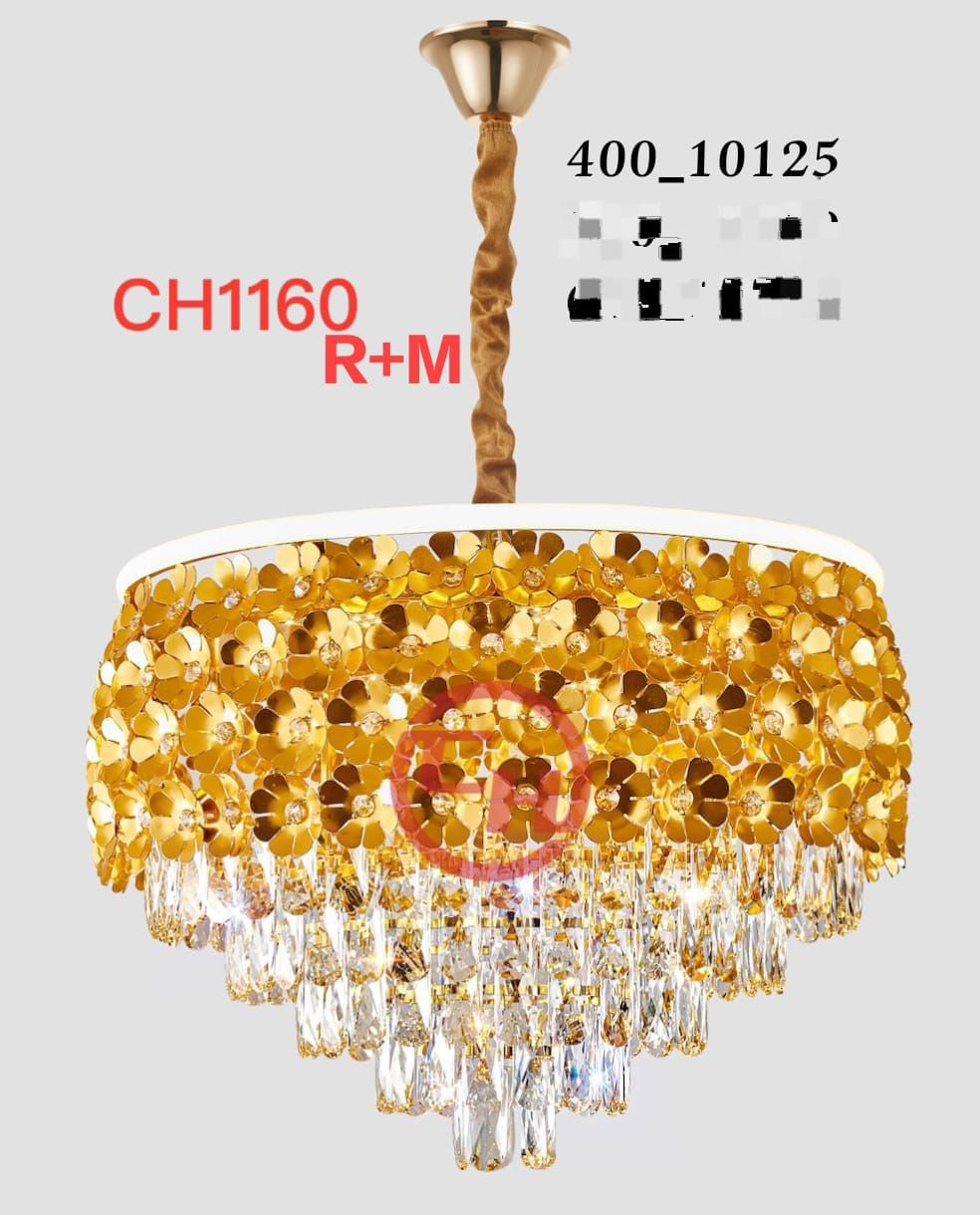 Celling Chandilers  6 colours(Warm White, Natural white, Blue, Red, Pink ) with Bluetooth with Krystal Rotate Side Profile light