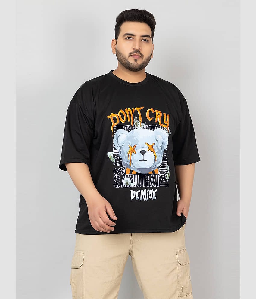 Chkokko Pack of 1 Cotton Blend Oversized Fit Men's T-Shirt ( Black )