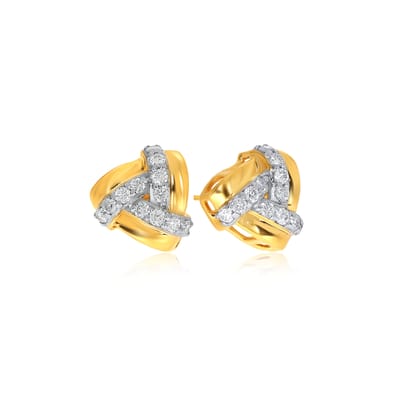 Senco Gold Glow of Triad Connections Diamond Studs (1.7 gram / 0.23 Ct / HI-SI / 18K Yellow Gold)